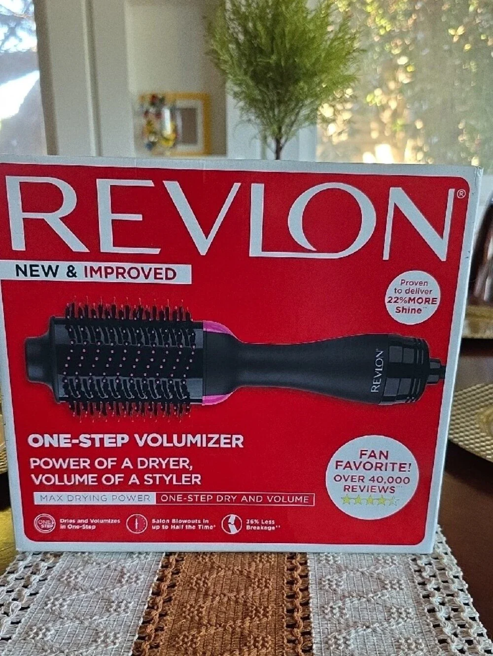 Revlon Black and Pink Hot Air Brush - Salon Round Styler